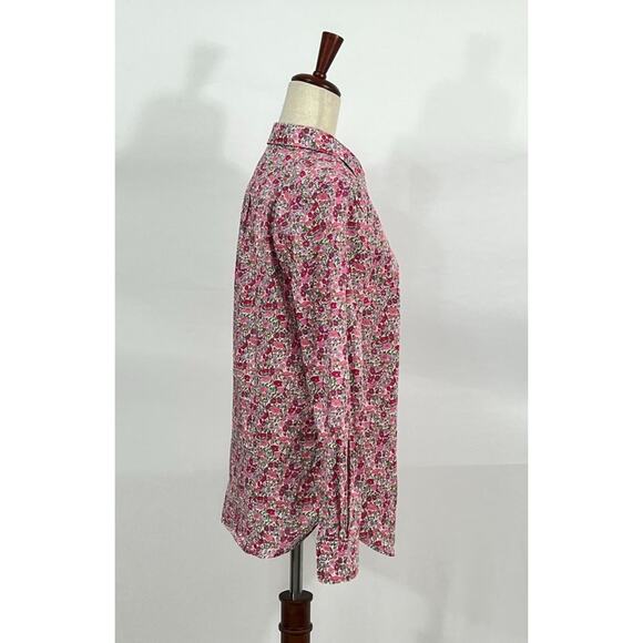 LIBERTY of LONDON S Small Poppy Forest Tana Lawn Floral Cotton Button Shirt Top - Picture 7 of 10